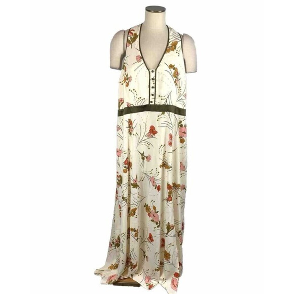 Modcloth NWT Women's White Floral Nostalgia Queen Halter Maxi Dress Plus Size 22 - Picture 3 of 13
